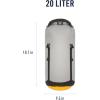image:imageSea to Summit eVac UltraLightweight Compression Dry Bag Waterproof Dry Storage 20 Liter Atoll BlueHighRise Grey