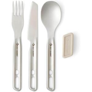 image:imageSea to Summit Detour Stainless Steel Camp Cutlery Set 1Person Knife Fork Spoon wSilicone Keeper1Person