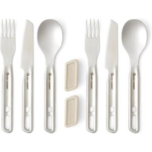 image:imageSea to Summit Detour Stainless Steel Camp Cutlery Set 1Person Knife Fork Spoon wSilicone Keeper2Person