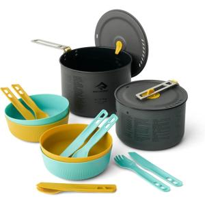image:imageSea to Summit Frontier Ultralight Two Pot Cook Set for Camping4person 2 X Pots  4 X Bowls  4 X Sporks  4 X Knives