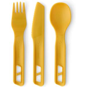 image:imageSea to Summit Passage Camp Cutlery Set Fork Spoon and Knife Aqua Sea BlueArrowwood Yellow